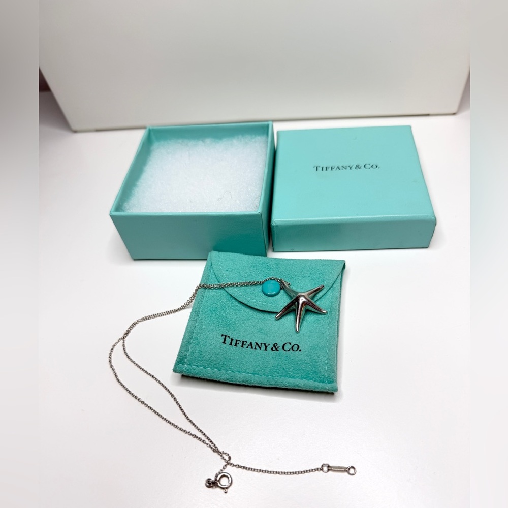 Tiffany & Co. 925 Silver Elsa Peretti Large 28mm Starfish Pendant  17" Necklace - Picture 4 of 9